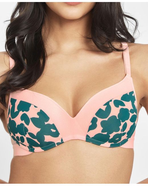 Lively Green The No-wire Print Push-up Bra