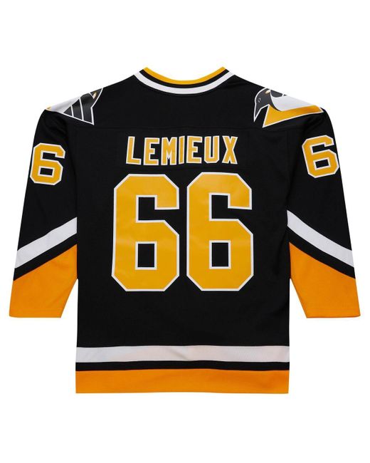 Mitchell & Ness Black Mitchell Ness Mario Lemieux Pittsburgh Penguins 1992/93 Blue Line Player Jersey for men