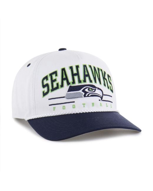 '47 White/college Navy Seattle Seahawks Roscoe Two-toned Hitch Adjustable Hat for men