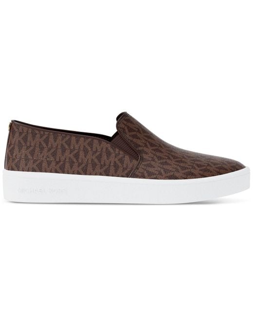 Michael Kors Brown Michael Keaton Slip On Sneakers