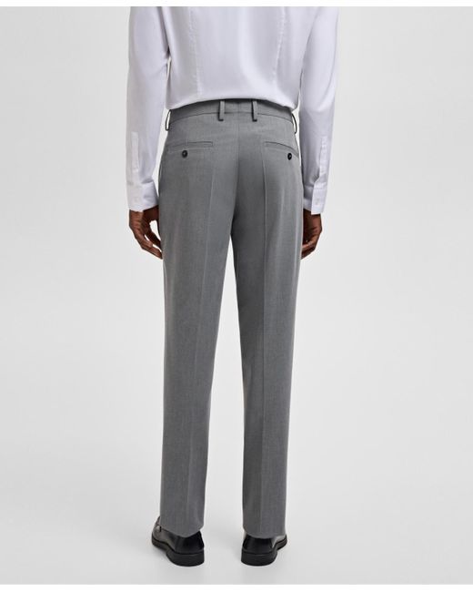 Mango Gray Stretch Fabric Super Slim-fit Suit Pants for men