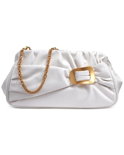 Donna Karan Metallic Bella Medium Leather Clutch