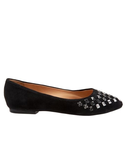 Trotters Black Estee Woven Flat