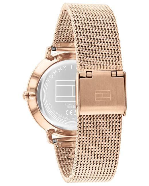 Tommy Hilfiger Metallic Multifunction Tone Stainless Steel Mesh Bracelet Watch