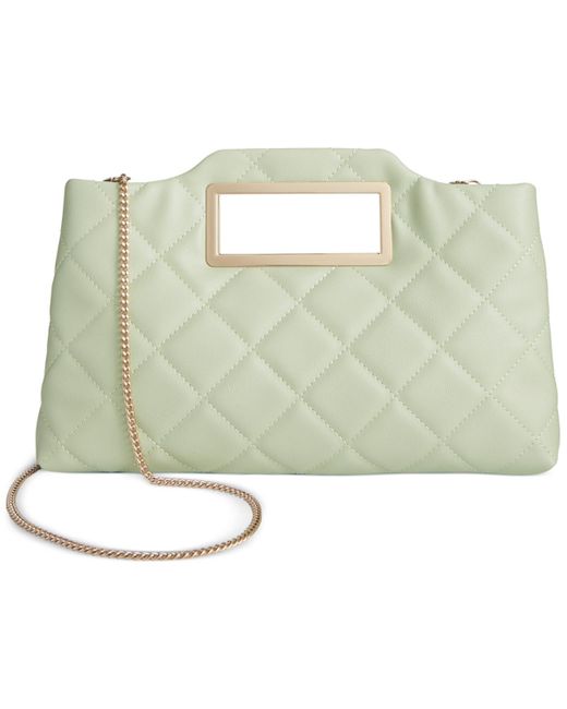 INC International Concepts Green Juditth Handle Quilted Clutch