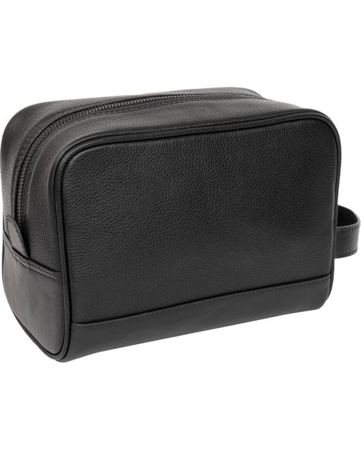Boarding Pass Black The Hey Handsome Pebble Grain Genuine Leather Toiletry Dopp Kit