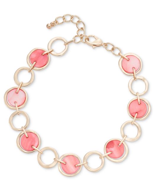 Style & Co. Pink Circle & Rivershell Anklet