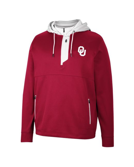 Colosseum Athletics Red Oklahoma Sooners Luge 3.0 Quarter-zip Hoodie for men