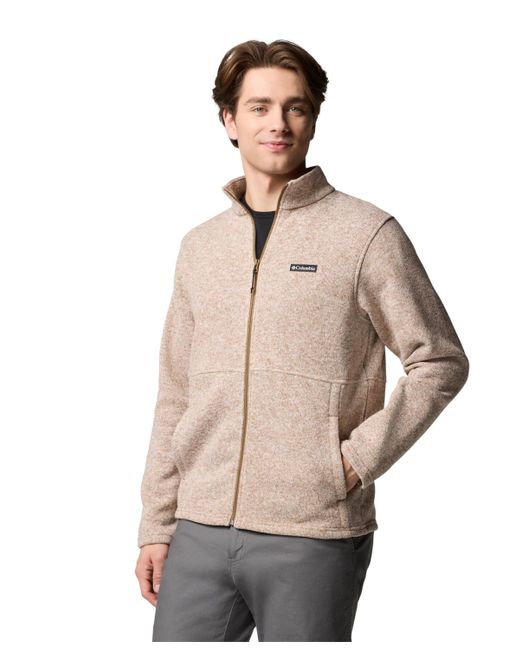 Columbia Natural Alto Pass Textured Knit Sweater Fleece Zip-front Jacket for men