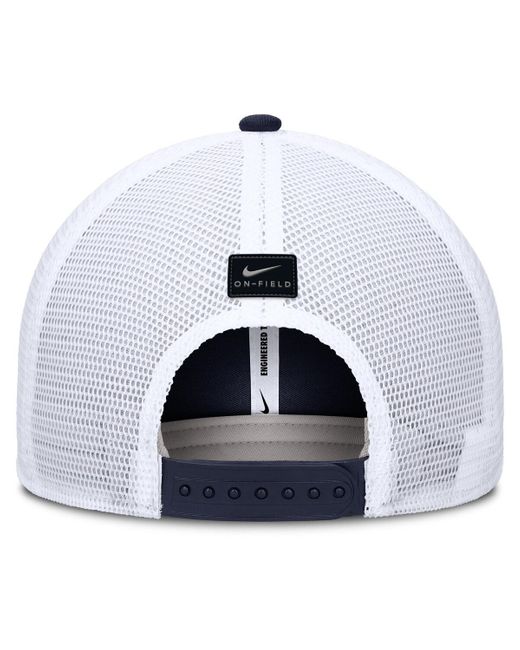 Nike Blue Michigan Wolverines 2025 Dugout Coaches Rise Performance Trucker Adjustable Hat for men