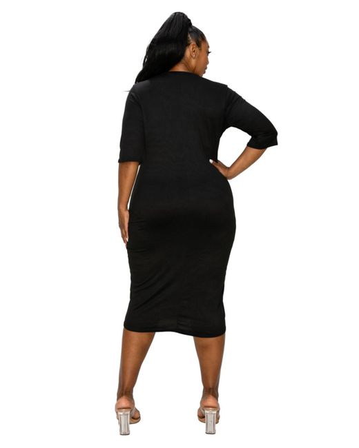 L I V D Black Plus Size Mona Midi Dress