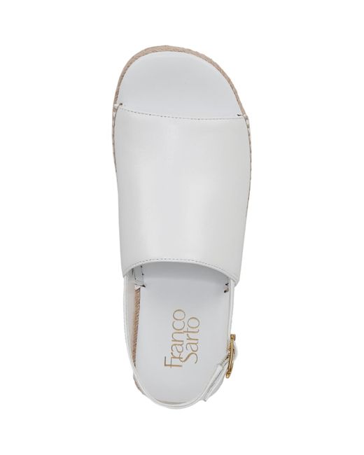 Franco Sarto White Rune Open Round Toe Slingback Espadrille Sandals