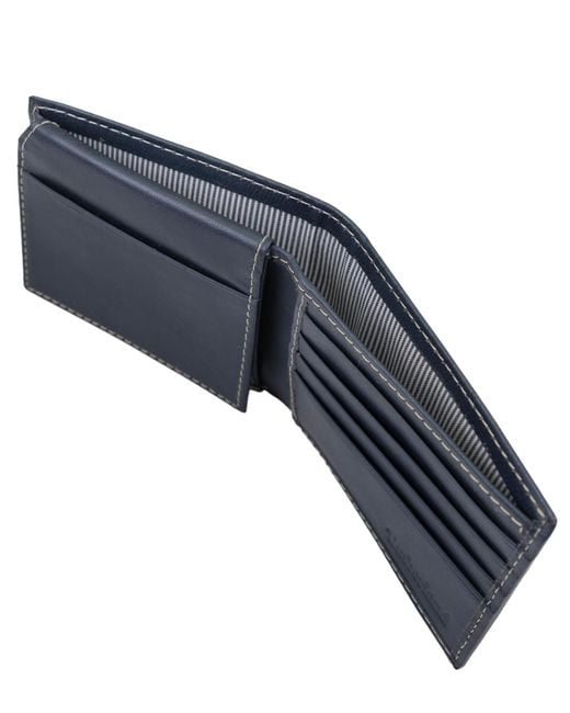 Timberland Blue Cloudy Passcase Leather Wallet for men