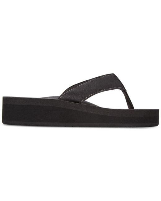 Reef Cushion Butter Flatform Flip flops in Black Lyst