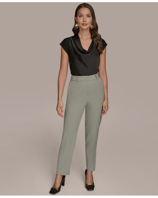 Donna Karan Natural Flat-front Straight-leg Pants