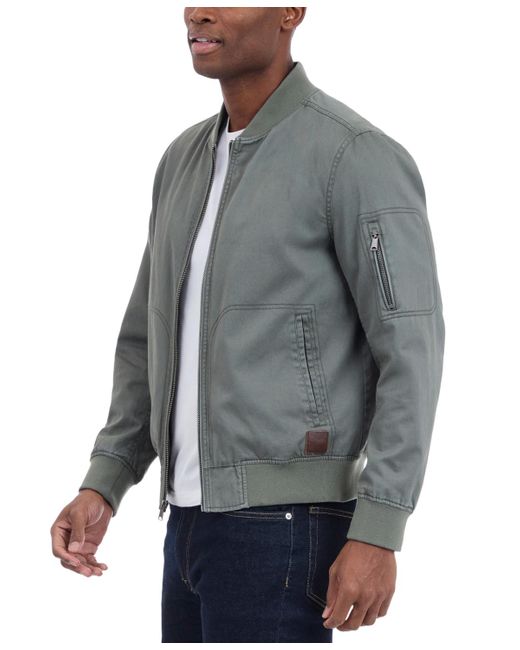 Lucky Brand Gray Garment-dyed Full-zip Bomber Jacket