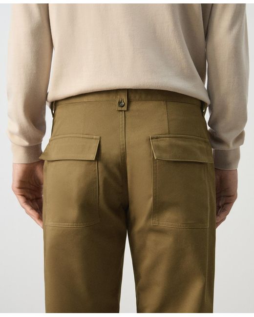 Mango Natural Cotton Patch Pockets Pants for men