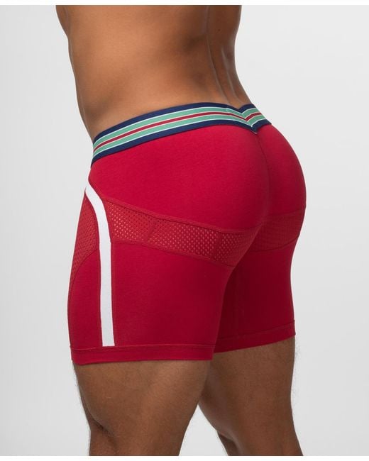 Rounderbum Red Varsity Anatomic Boxer Brief for men