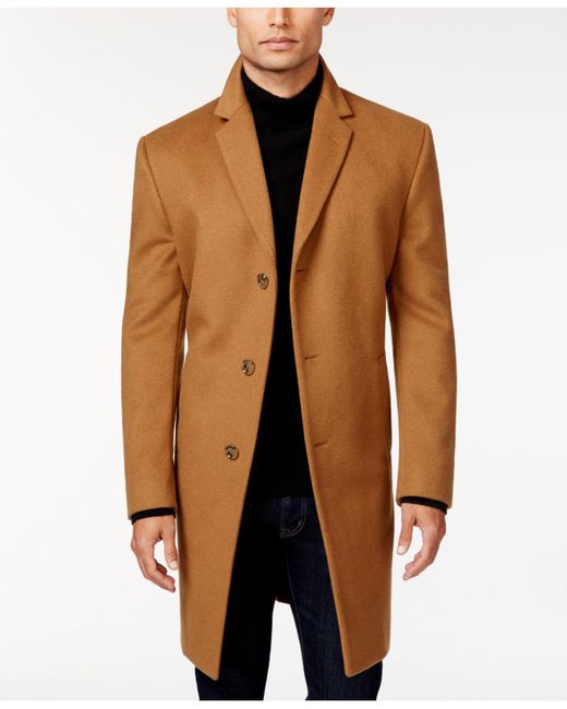 Kenneth Cole Raburn Wool-Blend Slim-Fit Coat in Natural for Men | Lyst
