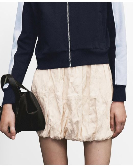Mango Blue Wrinkled-effect Balloon Skirt