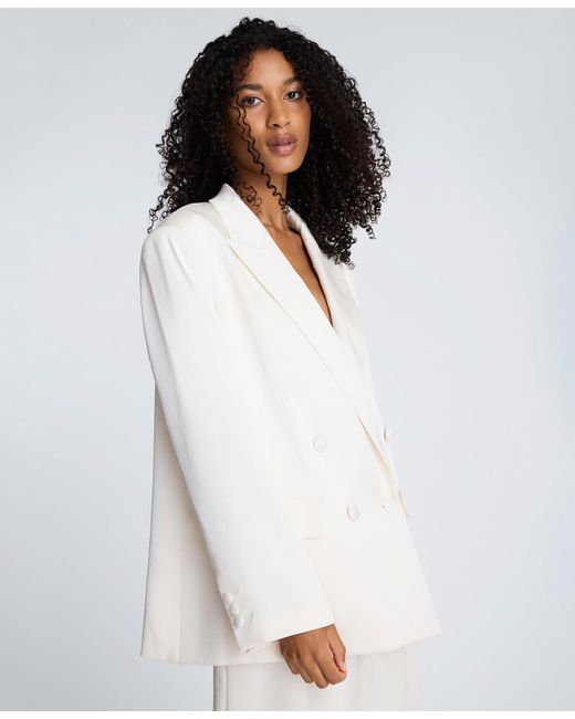 Kenneth Cole White Double-breasted Boyfriend Jacket
