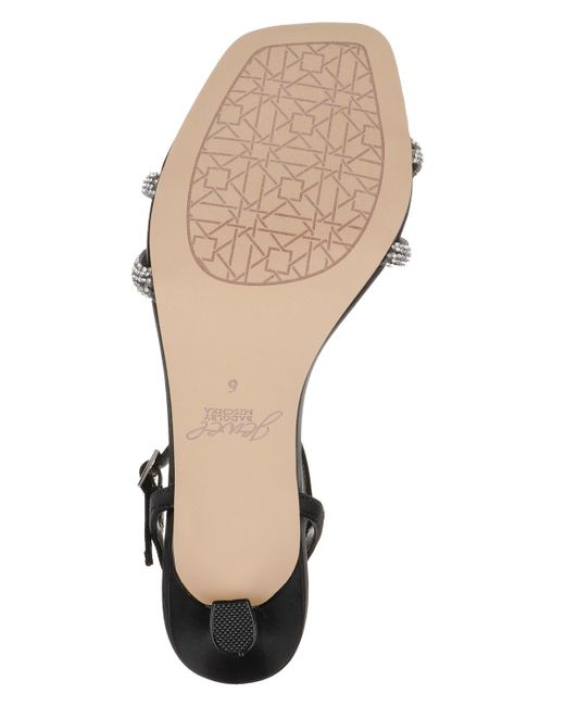 Badgley Mischka Metallic Maci Rhinestone Knot Kitten Heel Sandals