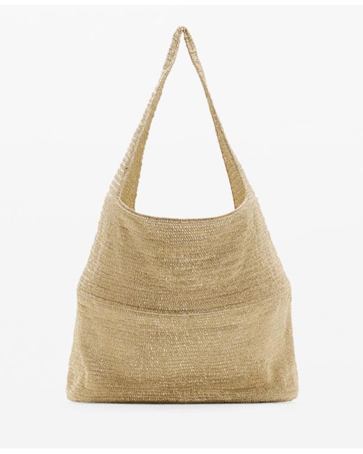 Mango Natural Lurex Shoulder Bag