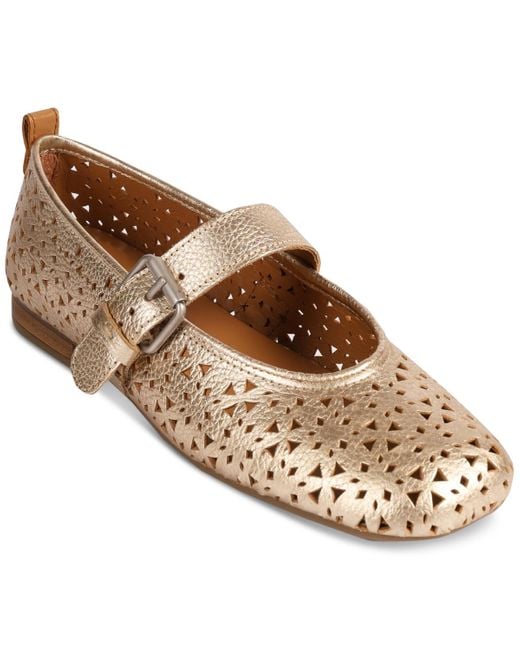 Gentle Souls Brown Karla Perferated Leather Flats