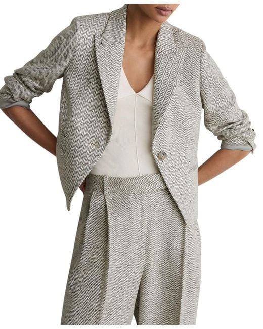Reiss Gray Ezra Sb Texture Jacket