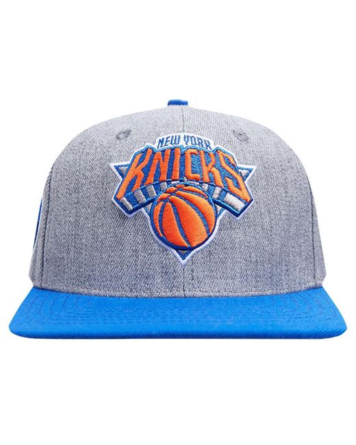 Pro Standard Gray/blue New York Knicks Classic Logo Two-tone Snapback Hat for men