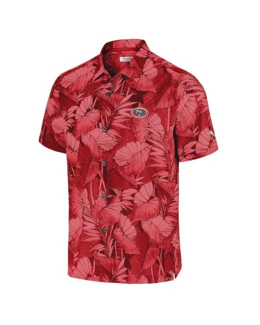 Tommy Bahama Red San Francisco 49ers Bahama Coast Nuevo Fronds Camp Button-up Shirt for men