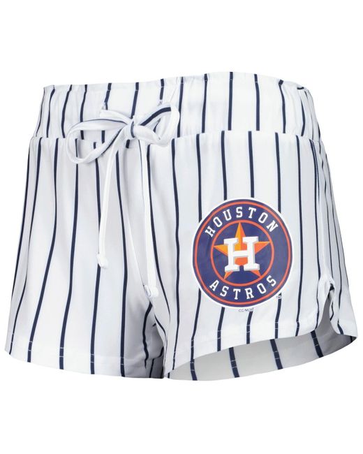 Concepts Sport White Houston Astros Reel Pinstripe Tank Top And Shorts Sleep Set