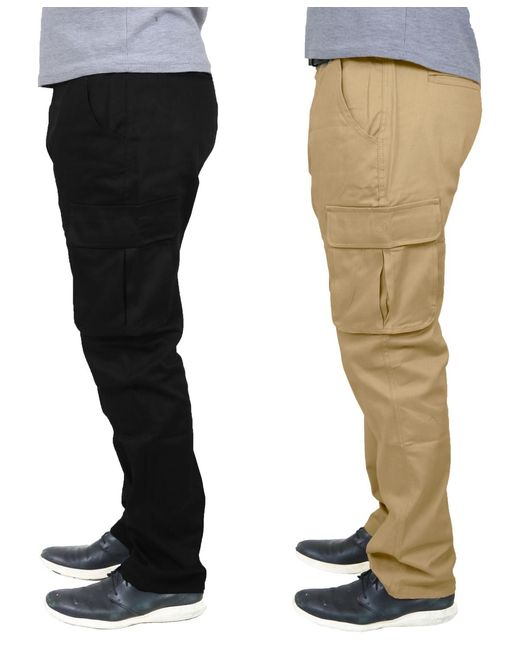 Blu Rock Black 2-pack Flex Stretch Cargo Pants for men