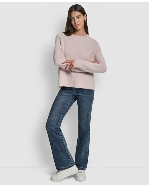 DKNY Natural Crewneck Long-sleeve Sweater