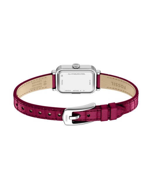 Fossil Pink Raquel Two-hand Leather Watch