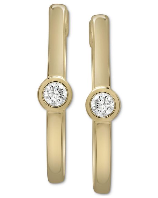 Wrapped in Love Metallic ? Certified Diamond Bezel Solitaire Hoop Earrings (1/10 Ct. T.w.) In 14k Gold, Created For Macy's