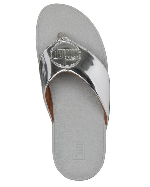 Fitflop Demelza Logo Toe-thong Sandals in Metallic | Lyst