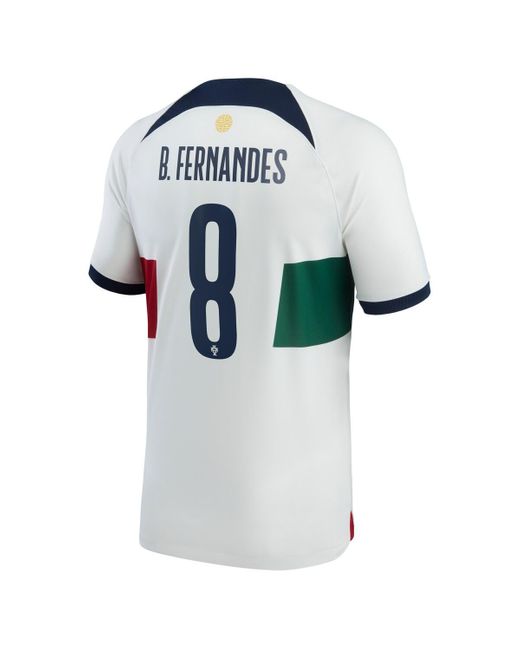 Nike White Bruno Fernandes Portugal National Team 2022/23 Away Breathe Stadium Replica Player Jersey for men