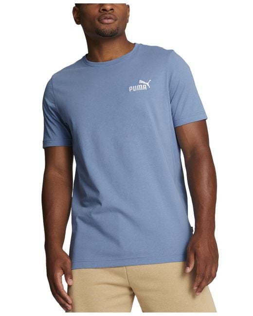 PUMA Blue Embroidered Logo T-shirt for men