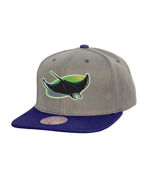 Mitchell & Ness Gray Tampa Bay Rays Cooperstown Collection Basic Flip Snapback Hat for men