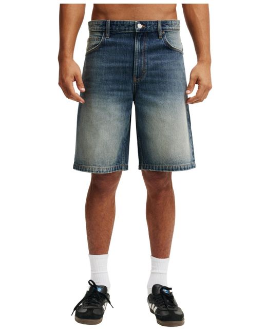 Cotton On Blue baggy Denim Shorts for men