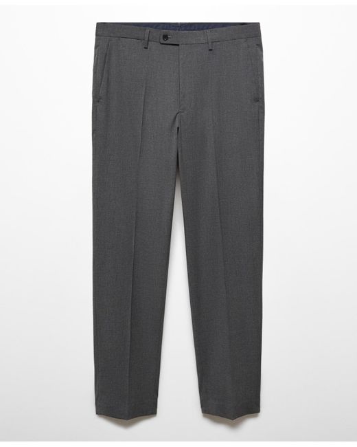 Mango Gray Stretch Fabric Slim-fit Suit Pants