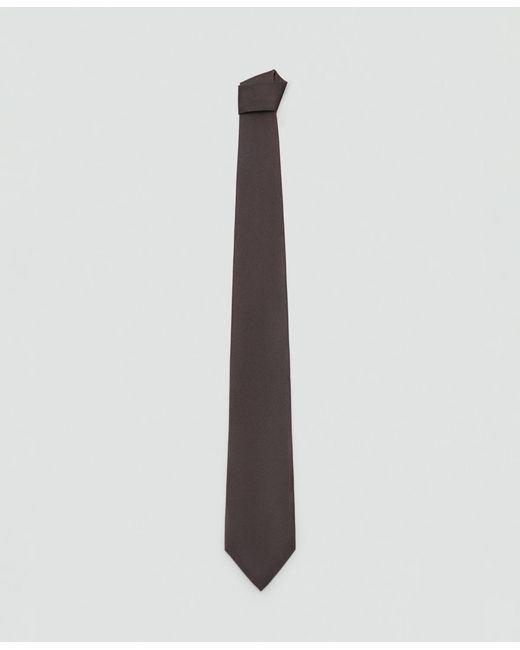 Mango Black Plain Silk Tie for men
