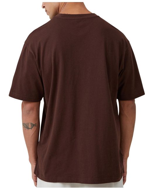 Cotton On Brown Loose Fit College T-shirt for men