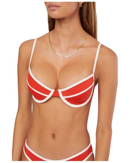 WeWoreWhat Red Sweetheart-neck Underwire Bikini Top