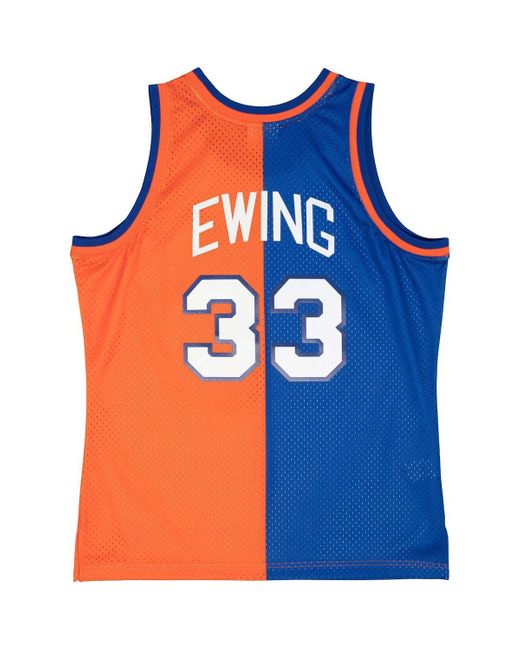 Mitchell & Ness Orange Patrick Ewing Blue for men