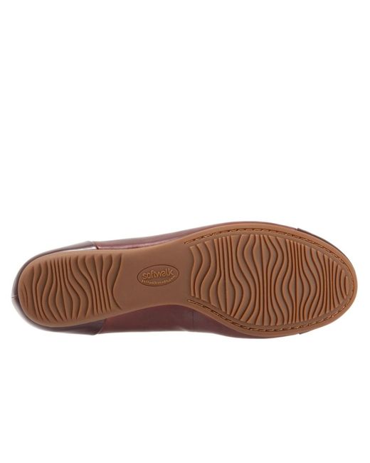 Softwalk® Brown Sonoma Cap Toe Flat