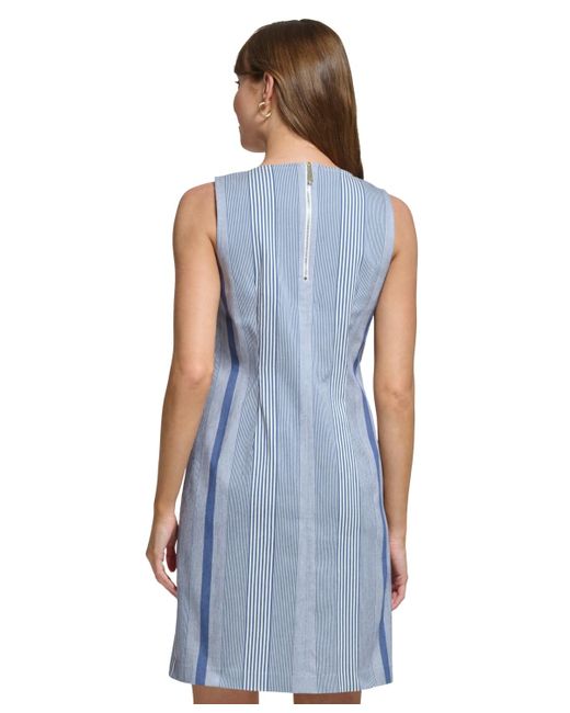 Tommy Hilfiger Blue Striped Sheath Dress