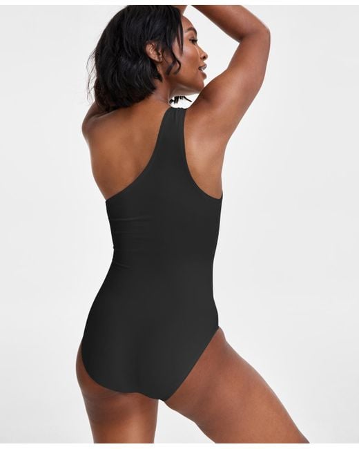 Michael Kors Black Iconic Solids One Shoulder One-piece