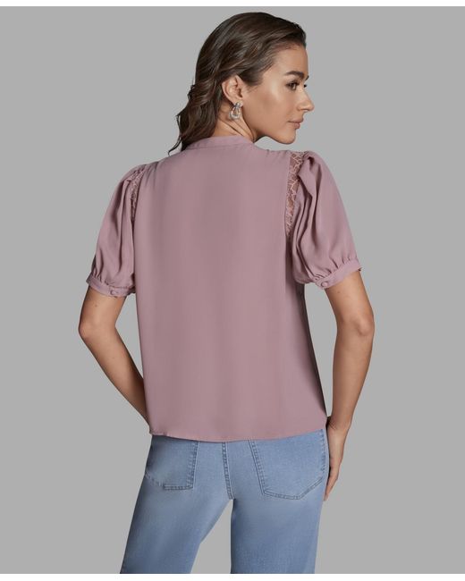 BCBGMAXAZRIA Purple Button Front Top